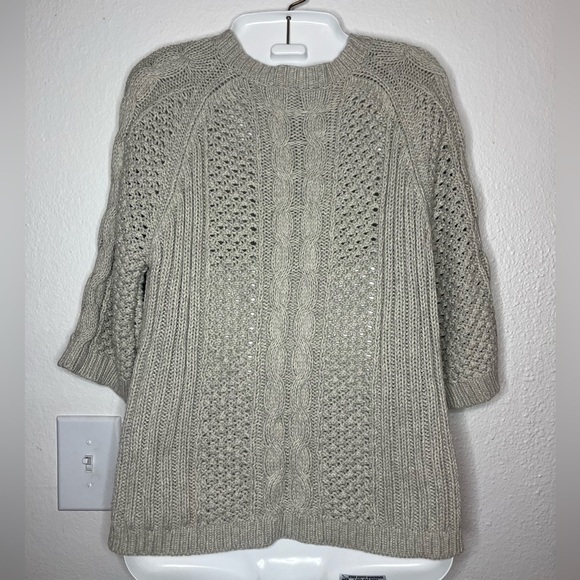 Leo & Nicole Open Front Cable Knit Cardigan Sweater – Size M - Picture 6 of 6